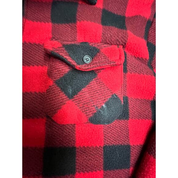 Original Deluxe Supply Red Black Buffalo Plaid Sherpa Lined Jacket 2XL - Picture 3 of 6